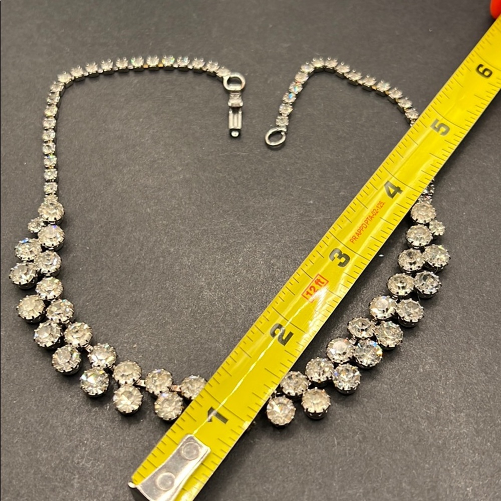 Vintage Weiss double row rhinestone necklace - Picture 4 of 7